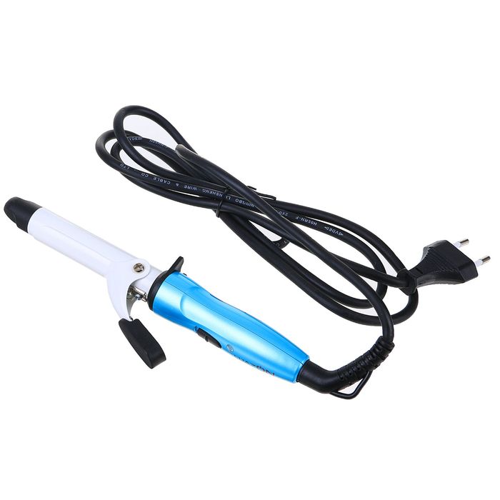 Плойка LuazON LW-07, 25 Вт, d=19 мм,температура нагрева 180°, керамическое покрытие, голубой