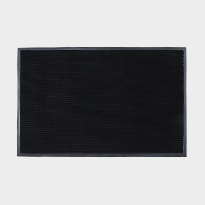 Коврик придверный влаговпитывающий, ребристый, «Стандарт», 80×120 см, цвет чёрный