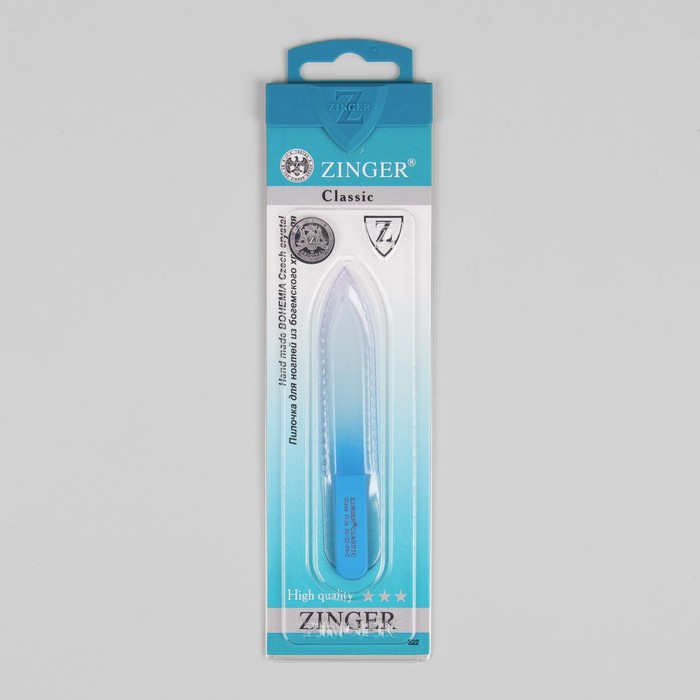 Пилка стеклянная для ногтей, двусторонняя, 9см, разноцветная