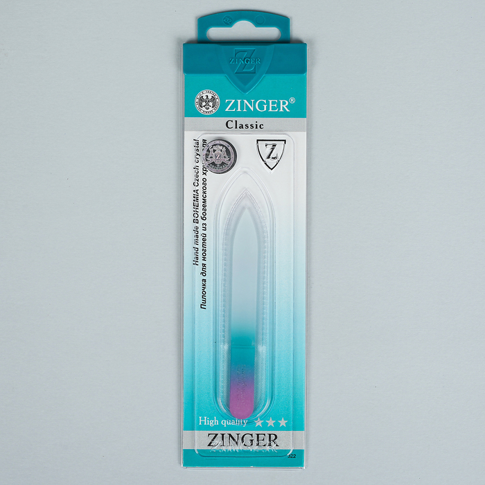 Пилка стеклянная для ногтей, двусторонняя, 9см, разноцветная