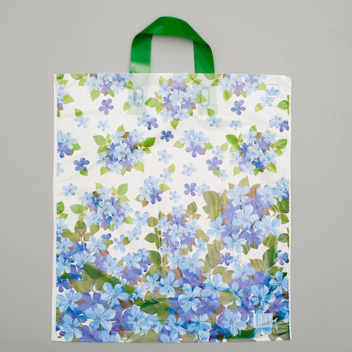 Пакет "Незабудки", полиэтиленовый с петлевой ручкой, 42 х 38 см, 33 мкм