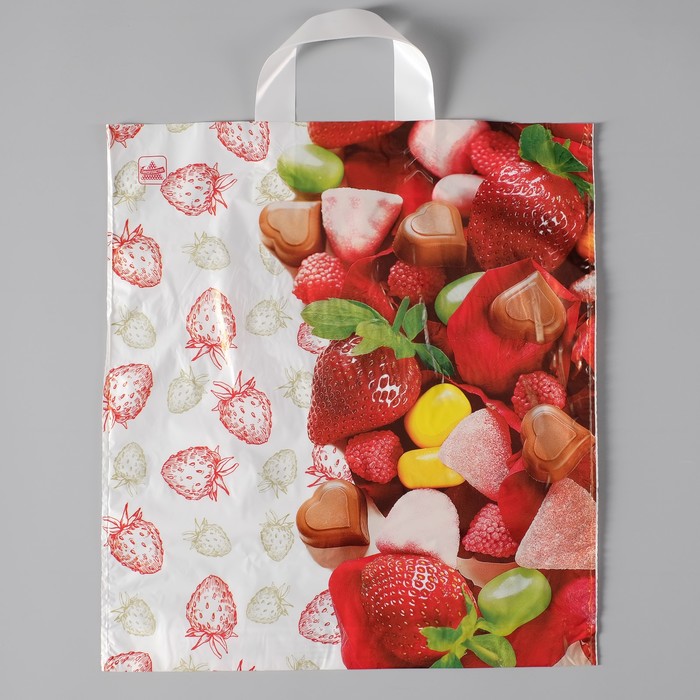 Пакет "Мармеладка", полиэтиленовый с петлевой ручкой, 42 х 38 см, 35 мкм