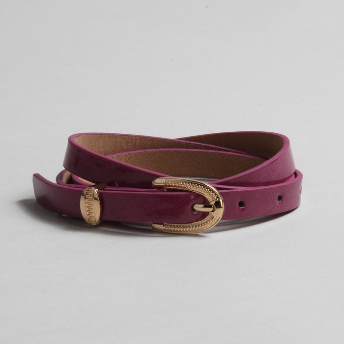 Ремень женский "Ажур", пряжка и хомут золото, ширина - 1,5см, сиреневый