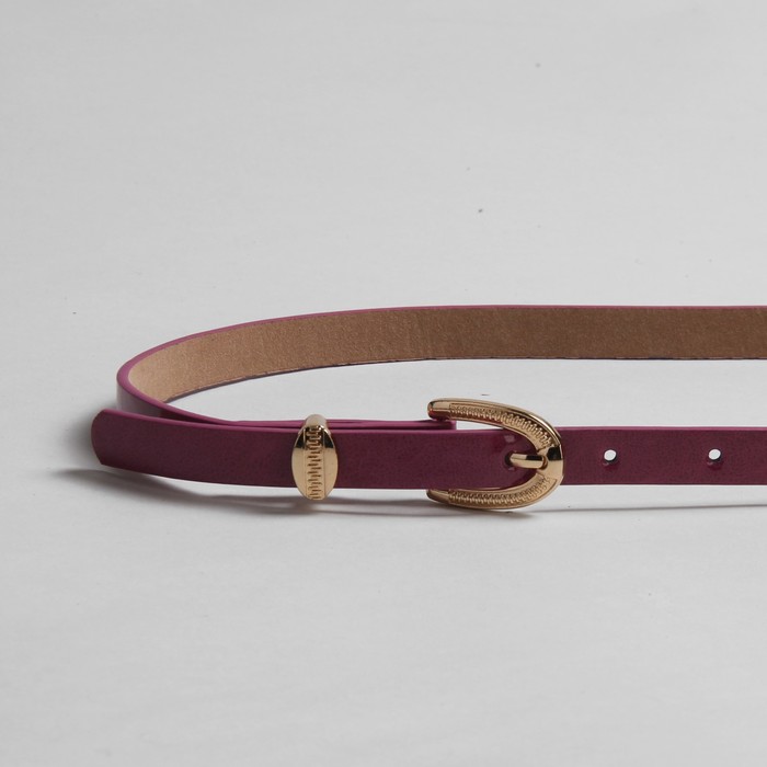 Ремень женский "Ажур", пряжка и хомут золото, ширина - 1,5см, сиреневый