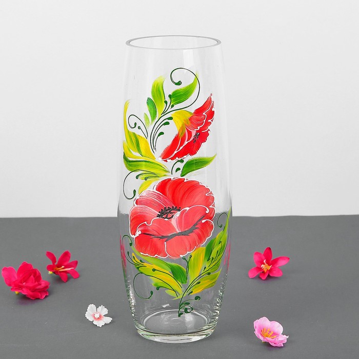 Ваза "Бочка", акация, ручная роспись