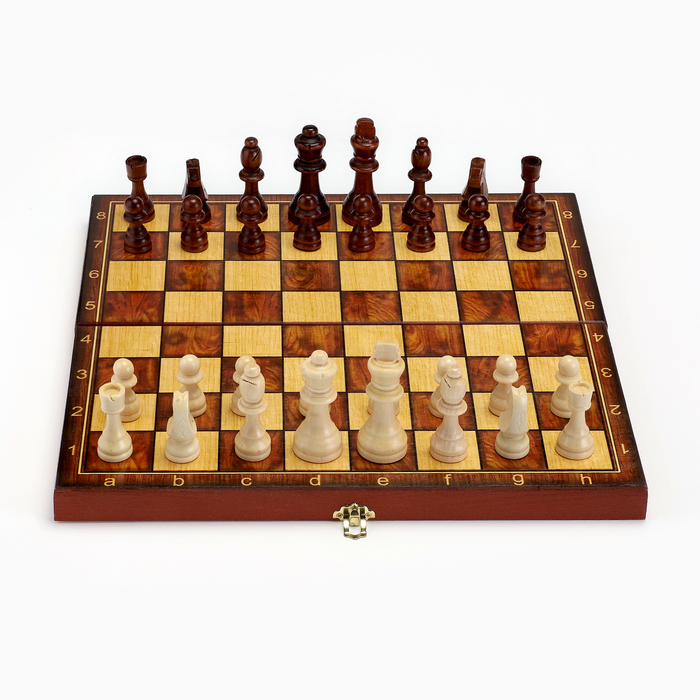 Настольная игра 3 в 1 "Классическая": шахматы, шашки, нарды (доска дерево 40х40 см) микс