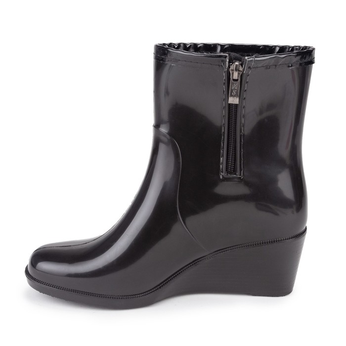 Полусапожки женские с утеп арт.13к на танкетке (черный) (р. 38)