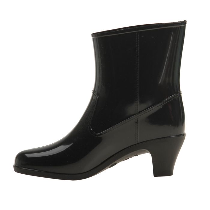 Полусапожки женские с утеп арт.7кр на каблуке с розой (черный) (р. 39)