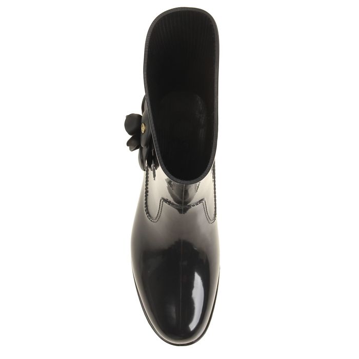 Полусапожки женские с утеп арт.7кр на каблуке с розой (черный) (р. 39)