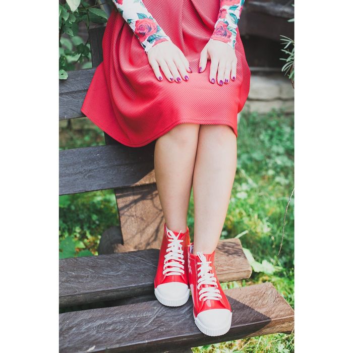 Сапоги (кеды) женские с утеп арт.10 (красный) (р. 39)