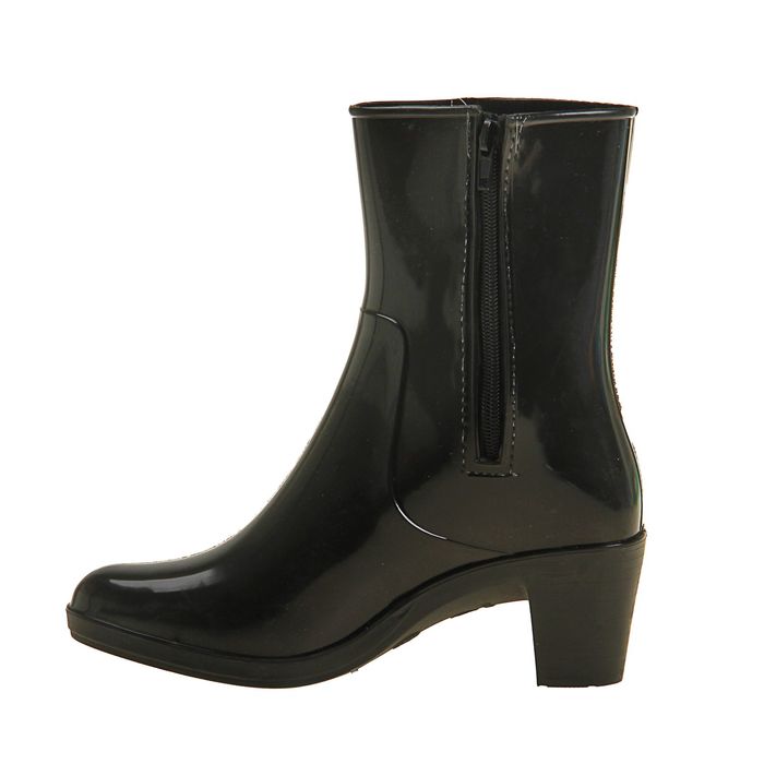 Сапоги женские с утеп арт.8 на каблуке с молнией (черный) (р. 37)