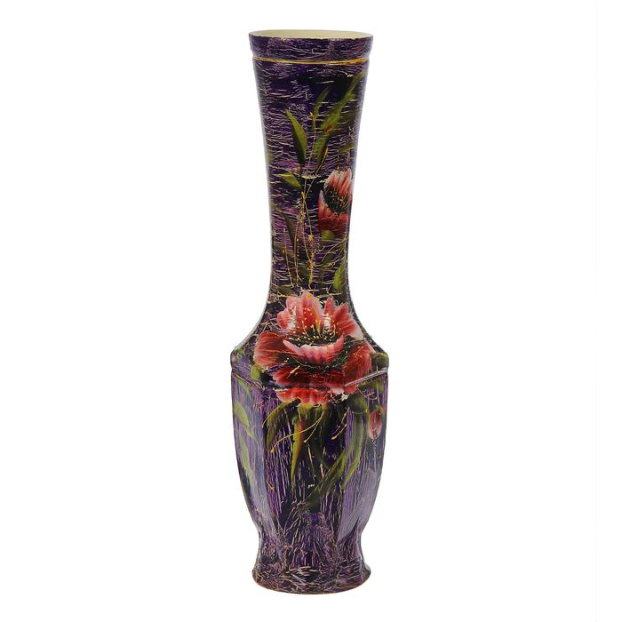 Ваза напольная "Нирвана" кракелюр, фиолетовая