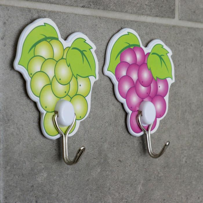 фото Набор крючков на липучке «виноград», 2 шт, цвет микс