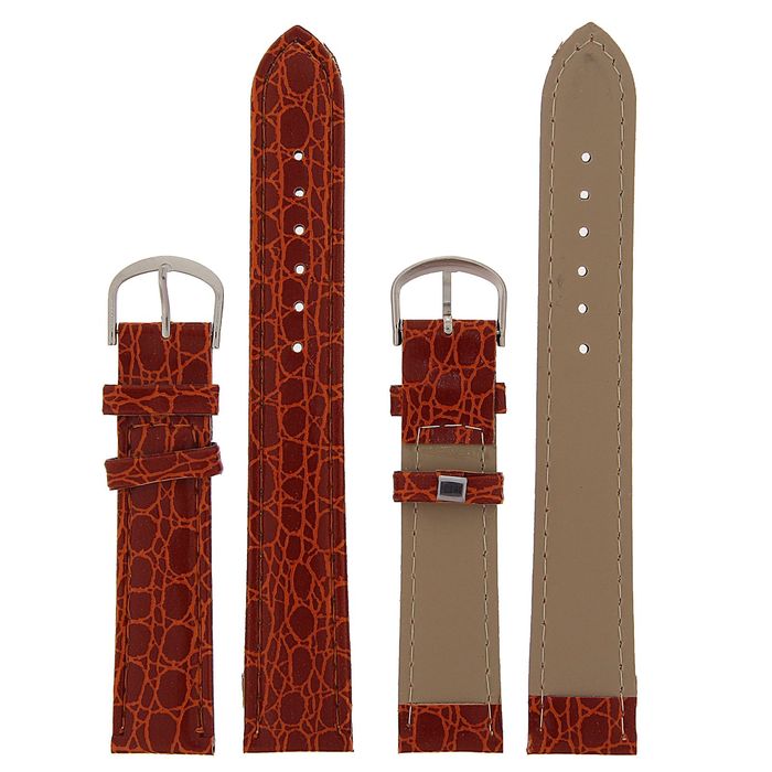 Ремешок для часов, 18 мм, 19 см, бордовая рептилия