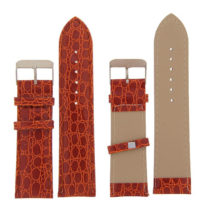 Ремешок для часов, 24 мм, 19 см, бордовая рептилия