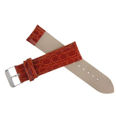 Ремешок для часов, 22мм, экокожа, фактура рептилия, бордо, 19см