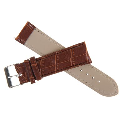 Ремешок для часов, 22мм, экокожа, фактура рептилия, коричневый, 19см