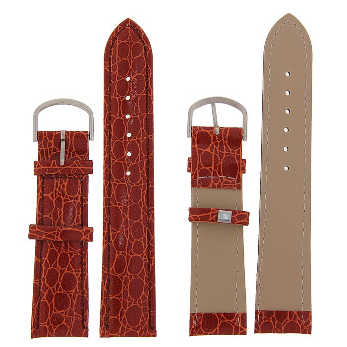 Ремешок для часов, 20 мм, 19 см, бордовая рептилия