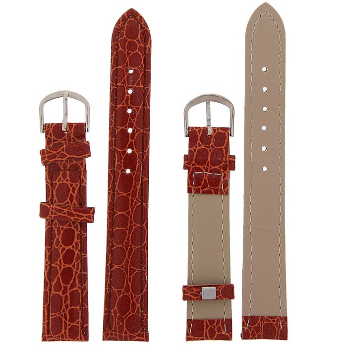 Ремешок для часов, 16 мм, 19 см, бордовая рептилия