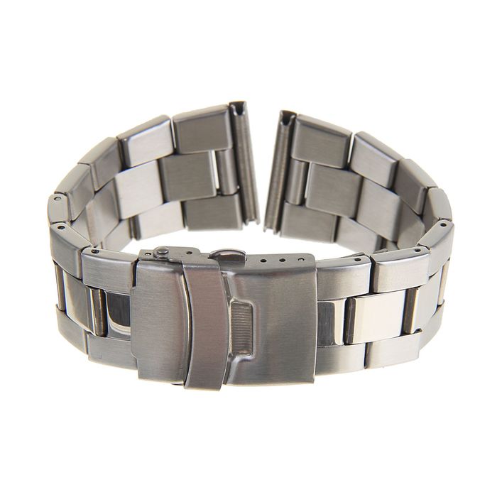 Ремешок для часов, 24 мм, 18 см, звенья, протектор, серебристый