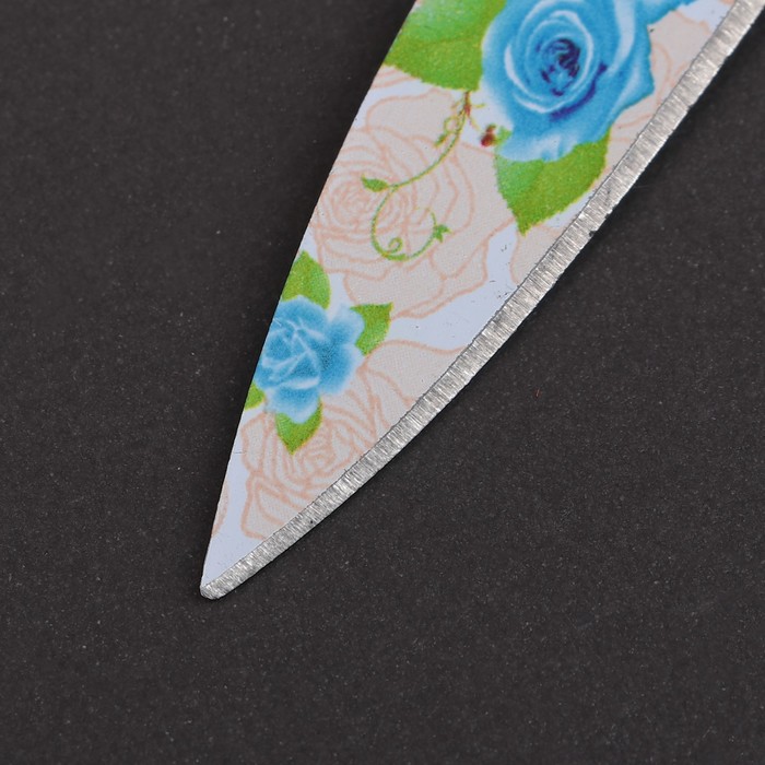 Нож с антиналипающим покрытием "Райский сад" лезвие 8,5 см, цвет голубой