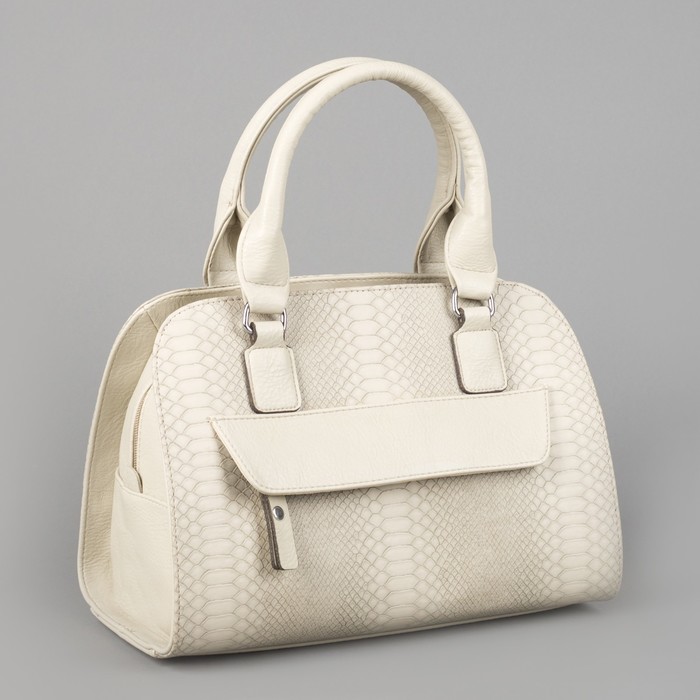 Сумка женская, 1 отдел, 2 наружных кармана, светло-бежевый