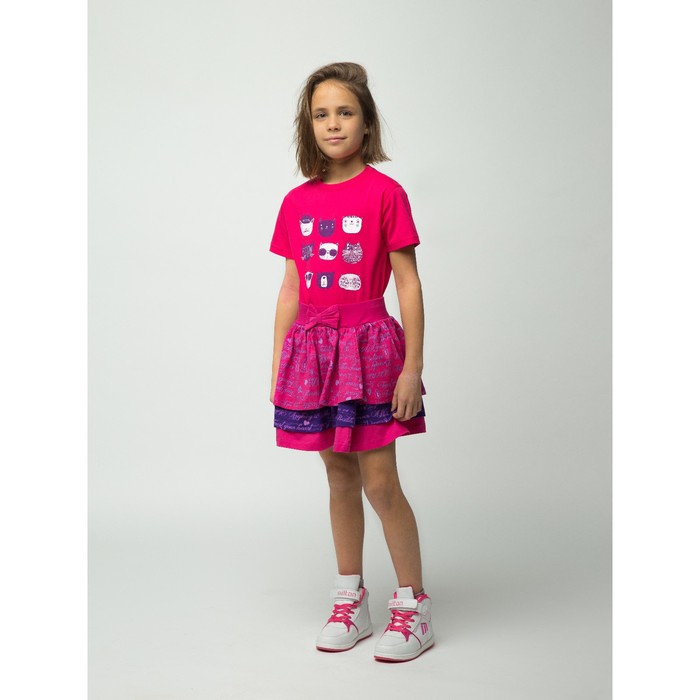 Юбка для девочки "Ever After High", рост 140 см (72), цвет фуксия-набивка (арт. ZG 20096-DL2_Д)