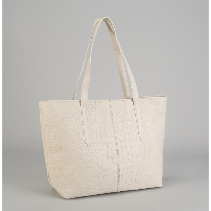 Сумка женская на молнии, 1 отдел с перегородкой, цвет молочный