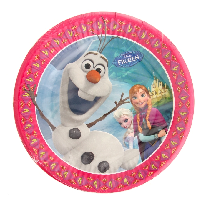 Тарелки бумажные "Холодное сердце", 20 см, набор 8 шт.