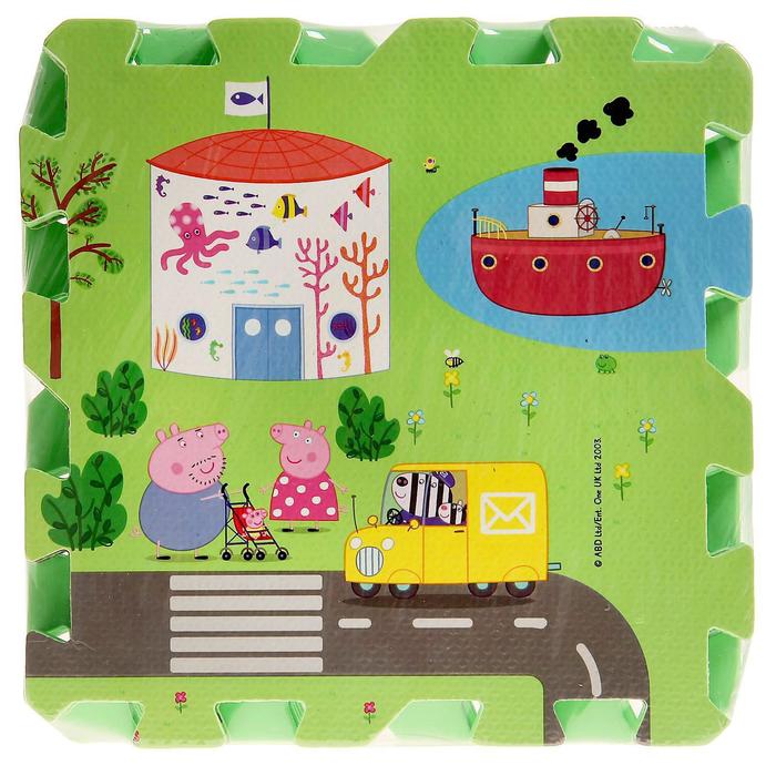 Коврик-пазл "Город Пеппы", 9 сегментов