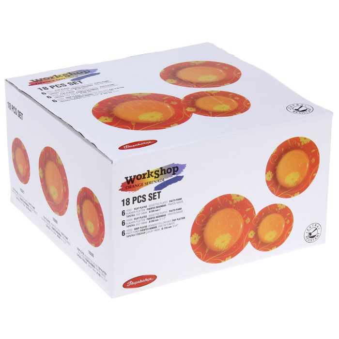 Набор тарелок "Уоркшоп Serenade оранж", 18 предметов