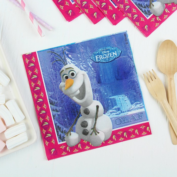 Салфетки бумажные "Холодное сердце Олаф", 33 х 33 см, набор 20 шт.