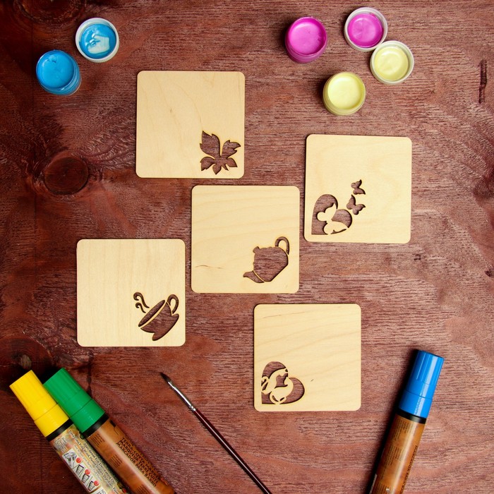 Набор заготовок для творчества «Подставки под горячее», ассорти, 5 шт