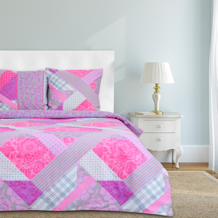 Постельное бельё "Этель" Калейдоскоп 1,5 сп., размер 143х215 см, 150х214 см, 70х70 см-2 шт, 100% хлопок, бязь 125 г/м2