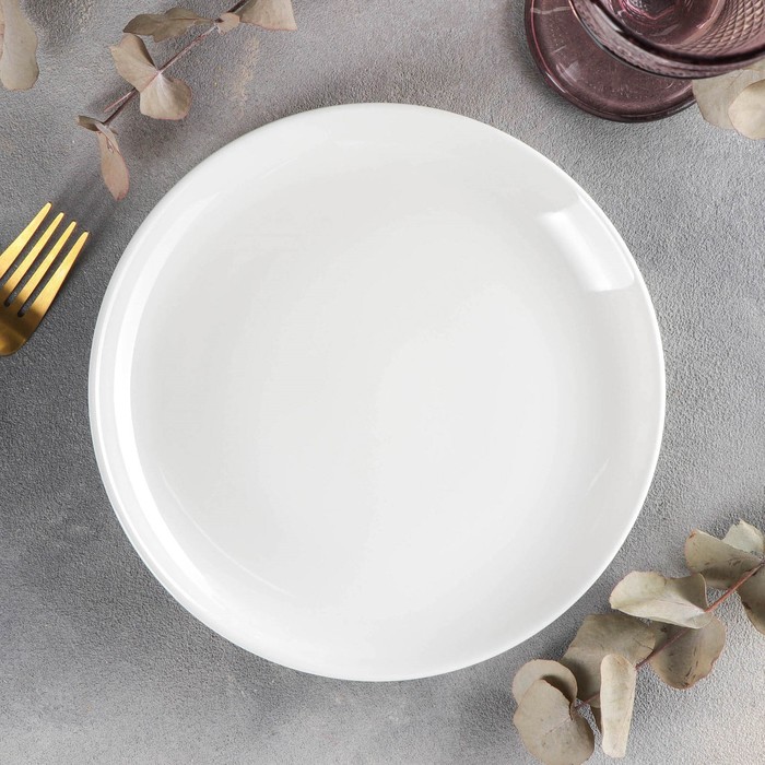 Тарелка фарфоровая десертная с утолщённым краем Wilmax Olivia Pro, d=20 см, цвет белый тарелка фарфоровая десертная wilmax юлия высоцкая d 20 см цвет белый
