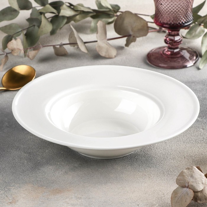 Тарелка фарфоровая глубокая Wilmax, 395 мл, d=22,5 см, цвет белый тарелка фарфоровая глубокая white label 350 мл d 15 см цвет белый