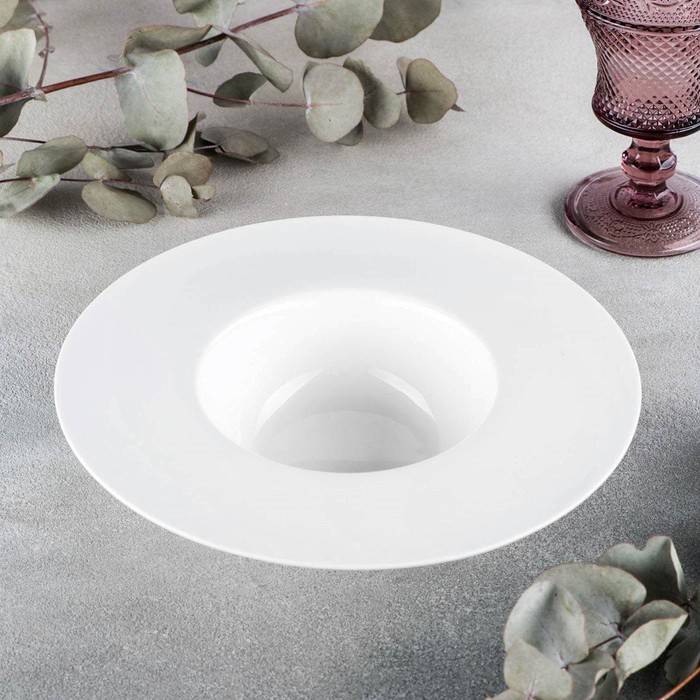 Тарелка фарфоровая для пасты Wilmax, 400 мл, d=22,5 см, цвет белый тарелка фарфоровая для пасты wilmax splash 250 мл d 27 см цвет красный