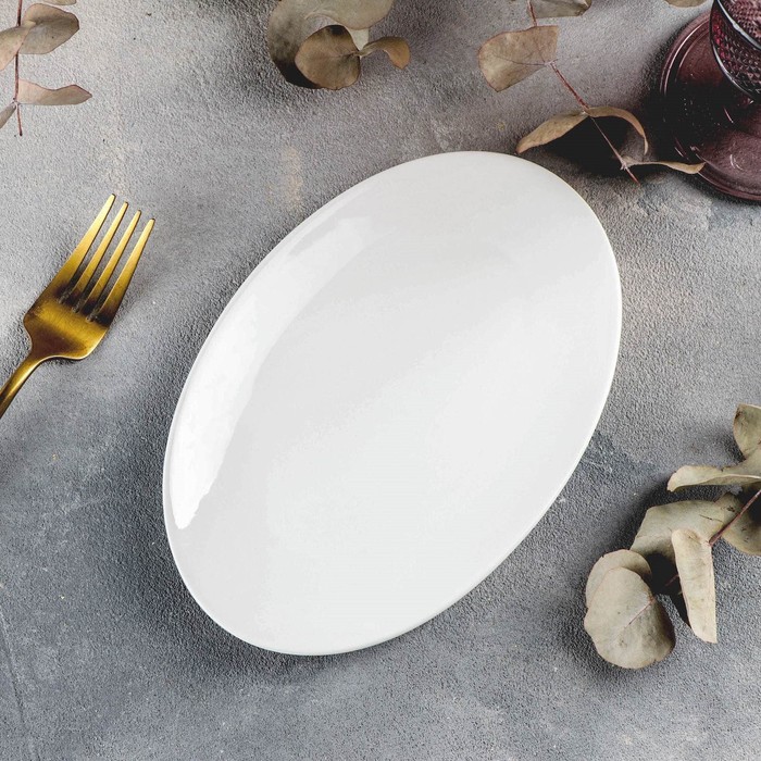 Блюдо фарфоровое овальное Wilmax Olivia, 13,5×20 см, цвет белый блюдо wilmax овальное 25 5х17 см фарфоровое