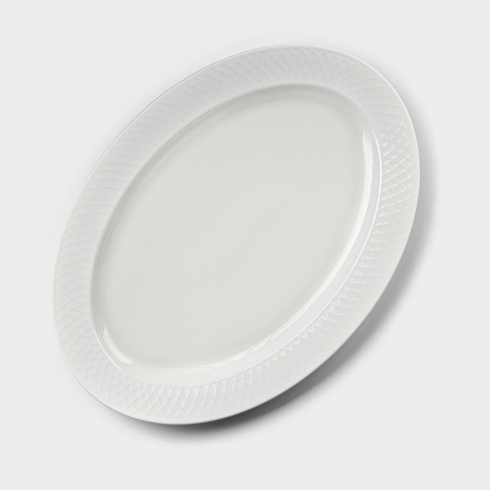 Блюдо фарфоровое овальное Wilmax «Юлия Высоцкая», 36×25,5 см, цвет белый блюдо wilmax овальное 25 5х17 см фарфоровое
