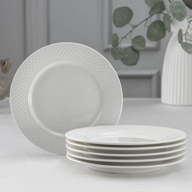 Набор тарелок десертных фарфоровых Wilmax «Юлия Высоцкая», 6 предметов: d=20 см, цвет белый
