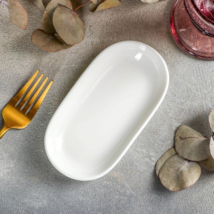 блюдо фарфоровое для подачи мрамор 44 8×14 8×0 8 см цвет белый Блюдо фарфоровое Wilmax, 14×7,5 см, цвет белый