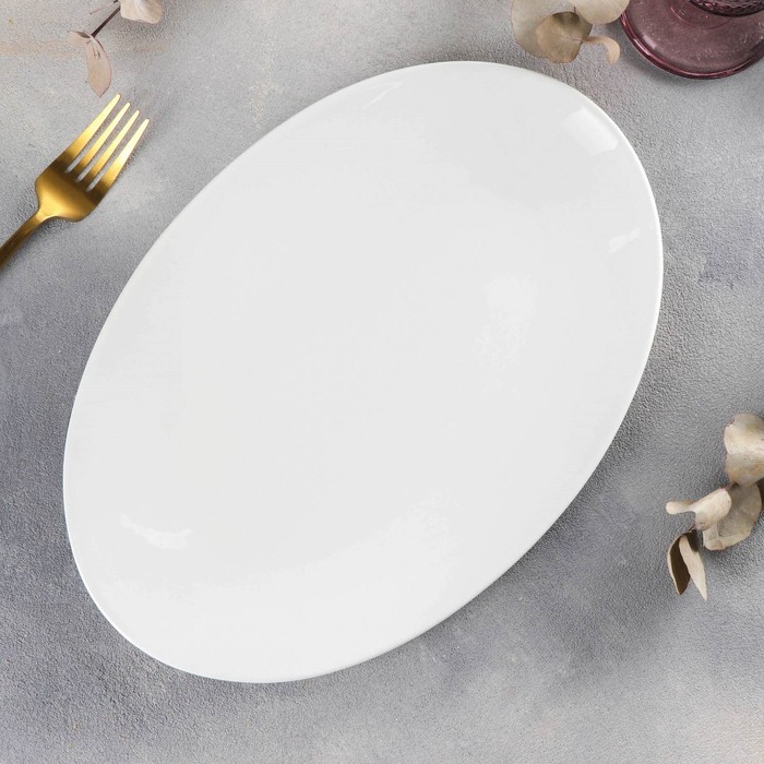 Блюдо фарфоровое овальное Wilmax Olivia, d=30,5 см, цвет белый блюдо фарфоровое wilmax d 12 5 см цвет белый