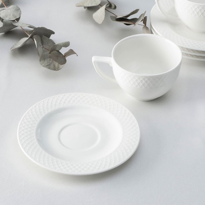 Набор чайный на 6 персон "Юлия Высоцкая", 12 предметов: 6 чашек 240 мл, 6 блюдец