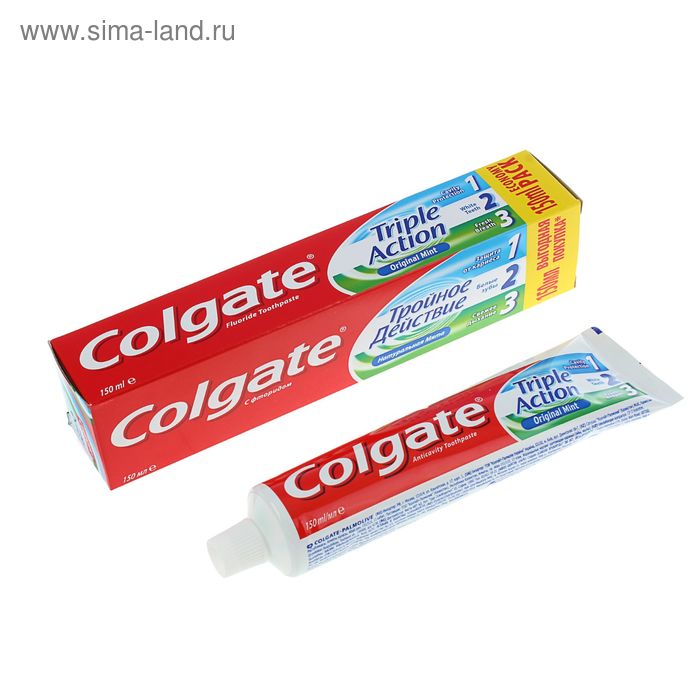 Зубная паста Colgate Тройное действие экстра отбеливание 150 мл 161₽