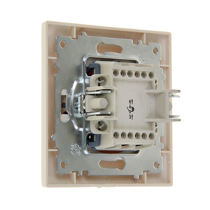 Выключатель LEDARD Novus, 10 А, 250 В, 1 клавиша, скрытый, цвет слоновая кость