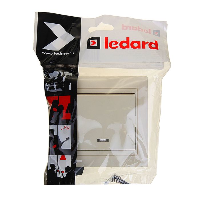 Выключатель LEDARD Novus, 10 А, 250 В, 1 клавиша, скрытый, цвет слоновая кость