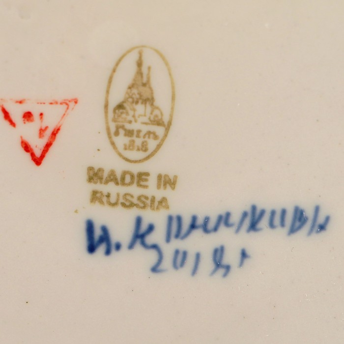 Банка квадратная «Цветочек», гжель, кобальт