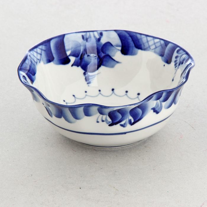 Салатник малый «Верёвочка», гжель, кобальт