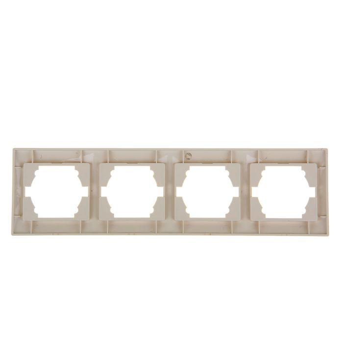 Рамка LEDARD Novus, четырехместная, вертикальная, цвет слоновая кость