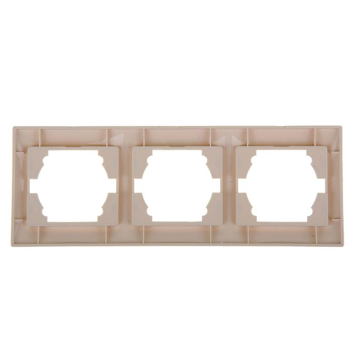 Рамка LEDARD Novus, трехместная, вертикальная, цвет слоновая кость